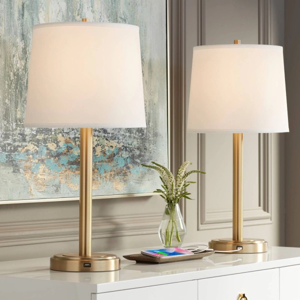 360 Lighting Camile Modern Table Lamps 25" High Set of