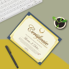 HAUTOCO 25 Sheets Certificate Paper 8.5 x 11 for Printing, Blank Gold Foil Border Diploma Paper, 180 GSM Award Certificate Paper for Achievement, Graduation, Office