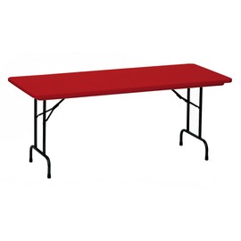 Correll R2448-25 R Series, Blow Molded Plastic Commercial Duty Folding Table, Rectangular, 24" x 48", Deep Red, Custom Built to Order in The USA