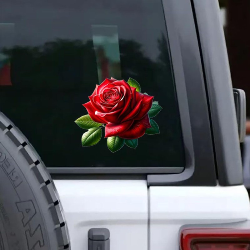Rose 2-Pack Car Stickers – Waterproof Self-Adhesive Stickers for Cars,