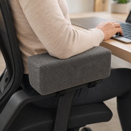 Office Chair Armrest Pad for Elbow Comfort – Soft Foam Cushion with Linen-Textured Cover for Desk Chairs