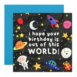 Central 23 Boy Birthday Card - Kids Birthday Card - Space Planets Rocket - Comes With Fun Stickers Made In The Uk