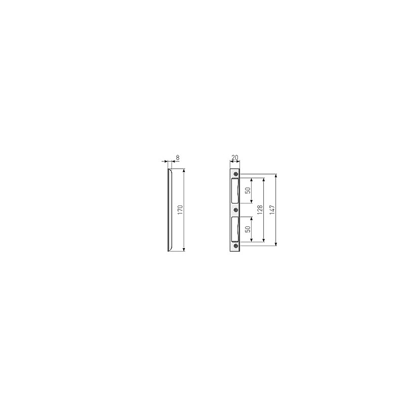 ABUS Angle Strike Plate WSB170 with Plastic Cover - For