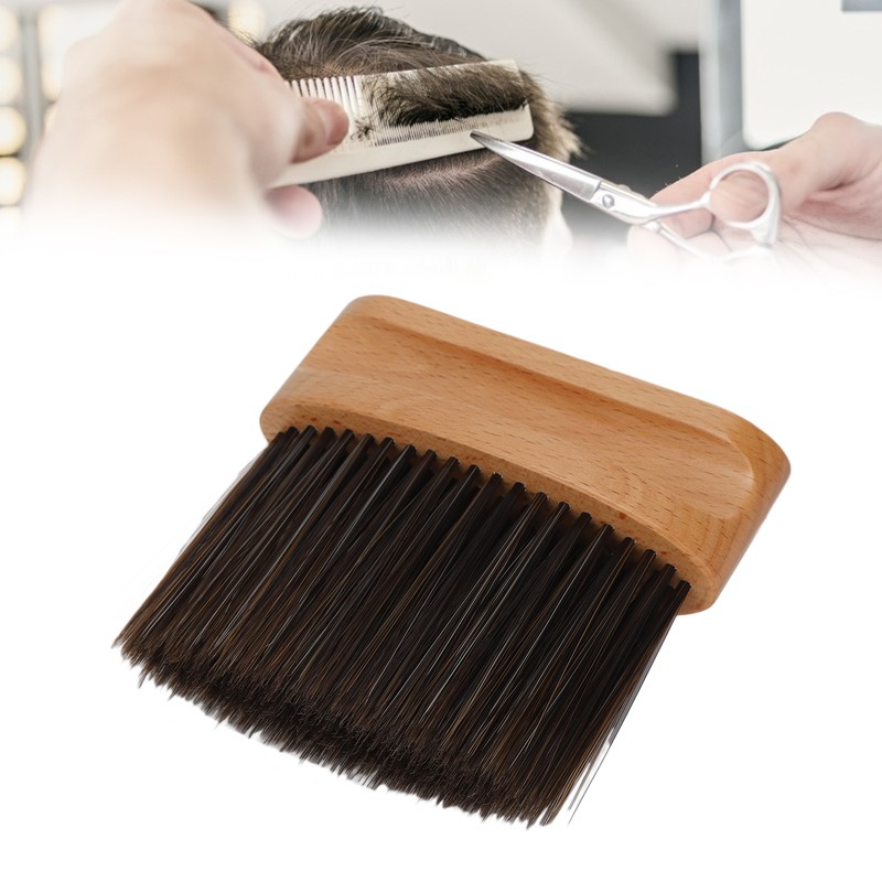 Professional Barber Neck Duster Brush Soft Nylon Hair Wodden Handle