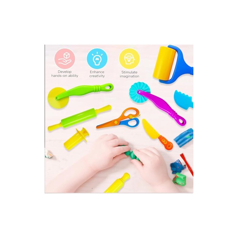 Dough Tool Set, 13Pcs Dough and Clay Play Tools Kit