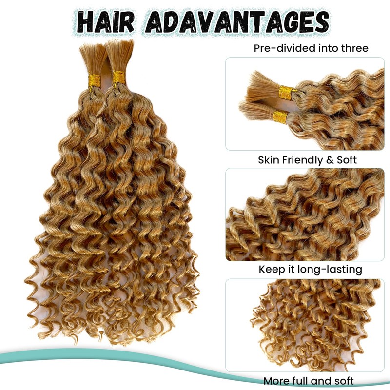 Honey Blonde Human Braiding Hair for Boho Braids #27 Deep