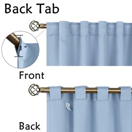 BGment Rod Pocket and Back Tab Curtains for Bedroom - Thermal Insulated Room Darkening Curtains for Living Room, 2 Window Curtain Panels (38 x 54 Inch, Spa Blue)