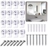 Crystal Clear Plastic Mirror Holder Kit - 30pcs with Screws