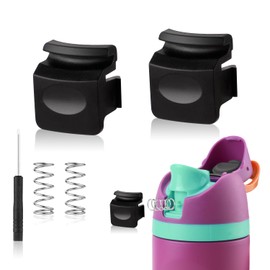 PEUTIER 2pcs Replacement Button Compatible with Owala FreeSip 24oz 32oz, BPA-Free Water Bottle Lid Mouth Push Button Switch Replacement Parts for Owala 19/24/32/40oz Bottle Accessories, Black