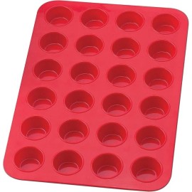Mrs. Anderson's Baking Silicone 24 Cup Mini Muffin Pan Non Stick European Grade