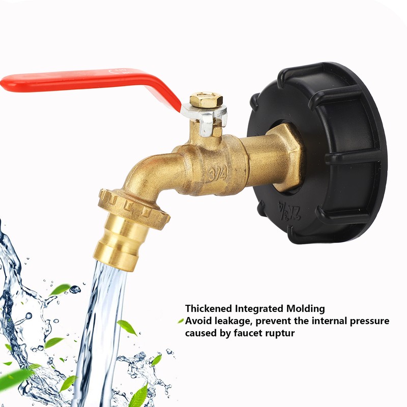 IBC Tote Adapter 3/4in Brass Tote Fitting Coarse Thread 275‑330