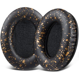 SOULWIT Replacement Earpads for HyperX Cloud 1/2/3/Pro/Core/Alpha/Alpha S/Alpha Pro/Flight/Flight S/Stinger/StingerS, CloudX Stinger/StingerCore/Flight Headsets - Black Gold
