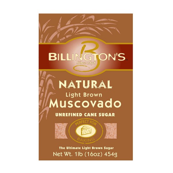 Billington's Natural Light Brown Muscovado Sugar, 1 LB (Pack of 10)