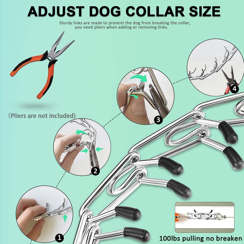 Prong Training Collar for Dogs, Adjustable Dog Pinch Collar with