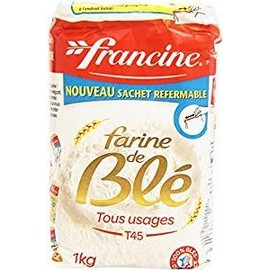 Francine Farine de Ble Tous Usages - French All Purpose Wheat Flour - 2.2 lbs (6 pack)