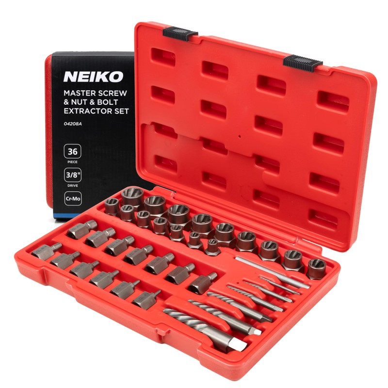 NEIKO 04208A Master Screw, Nut, & Bolt Extractor, 36 Piece