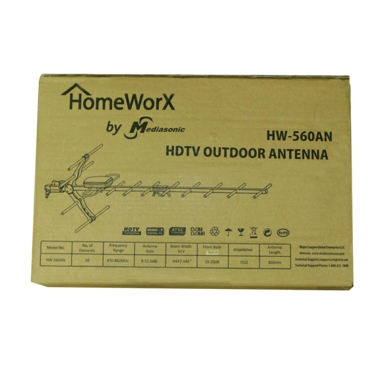 Mediasonic HW-560AN HD TV Outdoor Antenna Support 1080P 4K -