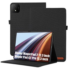 XLTTONG Honor MagicPad 2 Case 12.3 inch TPU Stand Card Holder Protective Case Cover for Honor Pad GT Pro 12.3 inch Tablet (Black)