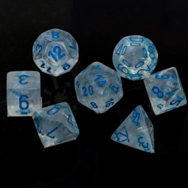 Chessex Polyhedral 7-Die Set - Borealis Icicle-Light Blue with Luminary 27581 (CHX27581)