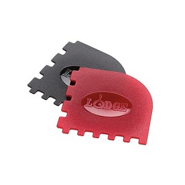 Lodge SCRAPERGPK Durable Grill Pan Scrapers, Red and Black, 2-Pack
