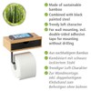 WENKO Bambusa Toilet Roll Holder with Practical Shelf Made of