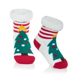 PONCEAU Baby Girls Boys Plush Socks Non-Slip Socks Baby Girls Boys Christmas Socks Kids Slippers Socks, Christmas tree