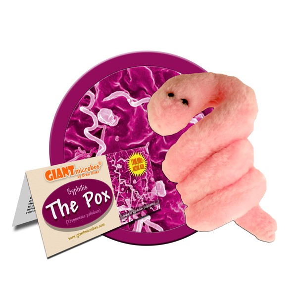 GIANTmicrobes Pox Plush – Learn About STIs, Educational Gift for Friends, Scientists, Family, Healthcare Experts, Public Health, Doctors, Students, Anyone with a Healthy Sense of Humor