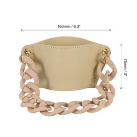 sourcing map Water Bottle Carrier Holder with Strap, 160x75mm PU Leather Tumbler Holder Coffee Cup Holder Water Bottle Sleeve Bag for Camping Walking Hiking, Khaki