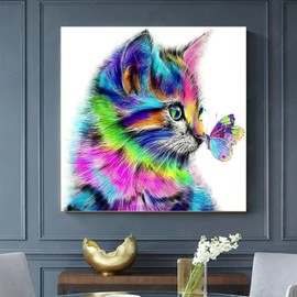 Diamond Art,Gem Art Kits Kids,Diamond Art Kits for Kids Adults,Diamond Painting for Adults or Children,Cat Gem Painting Kits for Beginners
