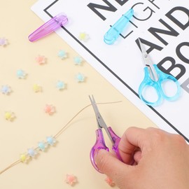 2 Pcs Small Craft Scissors 3" Small Embroidery Scissors Mini Scissors Travel Scissors with Cover Small Scissors All Purpose Straight Fine Tips Small Sewing Scissors for Crafting Paper Cutting Crochet