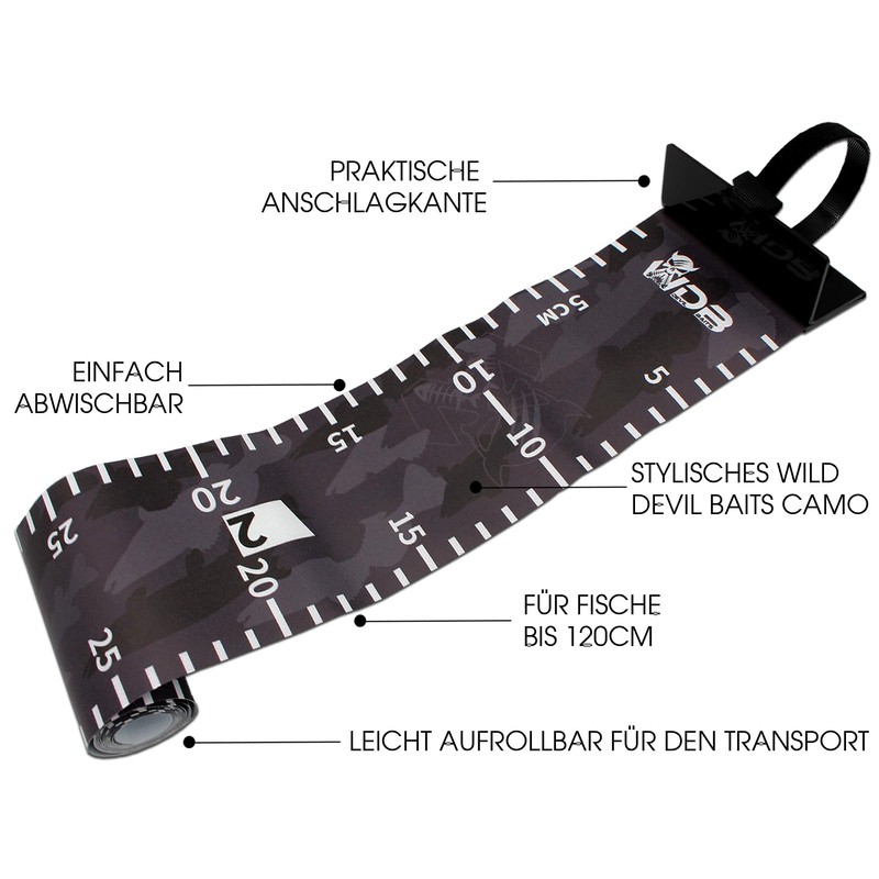 Angel-Berger Wild Devil Baits Rollup Measure Scale Fish Ruler Fish