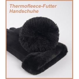 FORVEVO Women's Winter Gloves, Warm Touchscreen Winter Gloves, Thermal Gloves with Fleece Lining, black