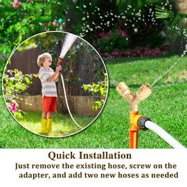 Profiwoab 1/4" BSP Airline Hose Connectors, Air Line Fittings Y Piece 3 Way for Compressor