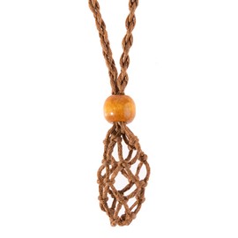 Floatdream 3 Pieces Adjustable Cord Cage Fishnet Necklace Cord, Necklace Cord Empty Stone Holder, Crystal Necklace Holder, for Necklaces, Gemstones (Net Bag Size 30-35 mm), Cord