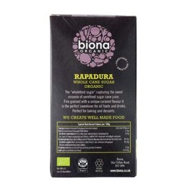 NT# Biona Organic Rapadura/Sucanat Whole cane Sugar 500G -With a delicious caramel flavour and fine grained texture, it is perfect for baking and desserts.