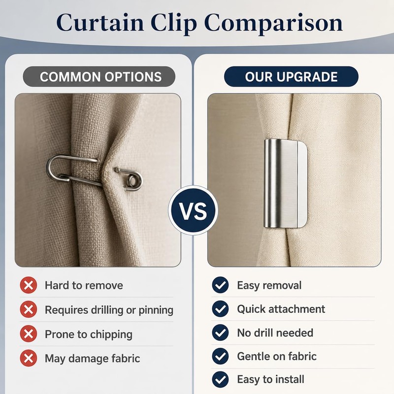 10pcs Curtain Clips, Magnetic Curtain Clips for Indoor, Outdoor, Bedroom
