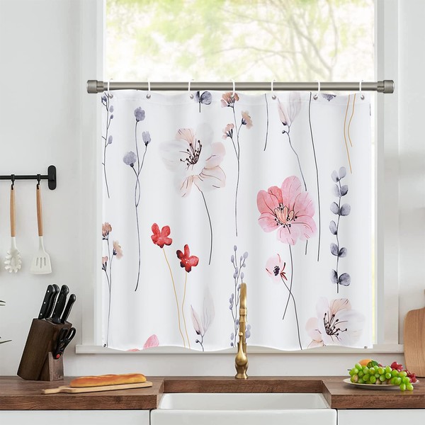 AooHome Bathroom Small Window Curtain, Bathroom Window Curtain, 31.5 inches (80 cm), Waterproof, Mildew Resistant, Blindfold, Insulated, Shower Curtain, Quick Drying, Room Dividers, High Density