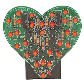 Velleman MK101-VP Flashing LED Sweetheart Kit, 1.3" x 2.3" x 1.3" Size
