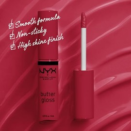 NYX PROFESSIONAL MAKEUP - Brillo de labios antiadherente, terciopelo rojo (rojo profundo)