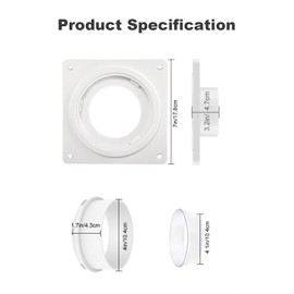 Dryer Vent Connector Kit, Dryer Duct Wall Plate with Quick Connect & Disconnect Fits 4 Inch Tubes Hose, for Dryer, Bathroom, Wall Exhaust Vent