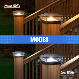 VOLISUN Solar Post Cap Light 8Pack Black: RGB Color Changing - Fence Post Lights Solar Outdoor Waterproof for 4x4 x5 x6 WoodenVinyl Post