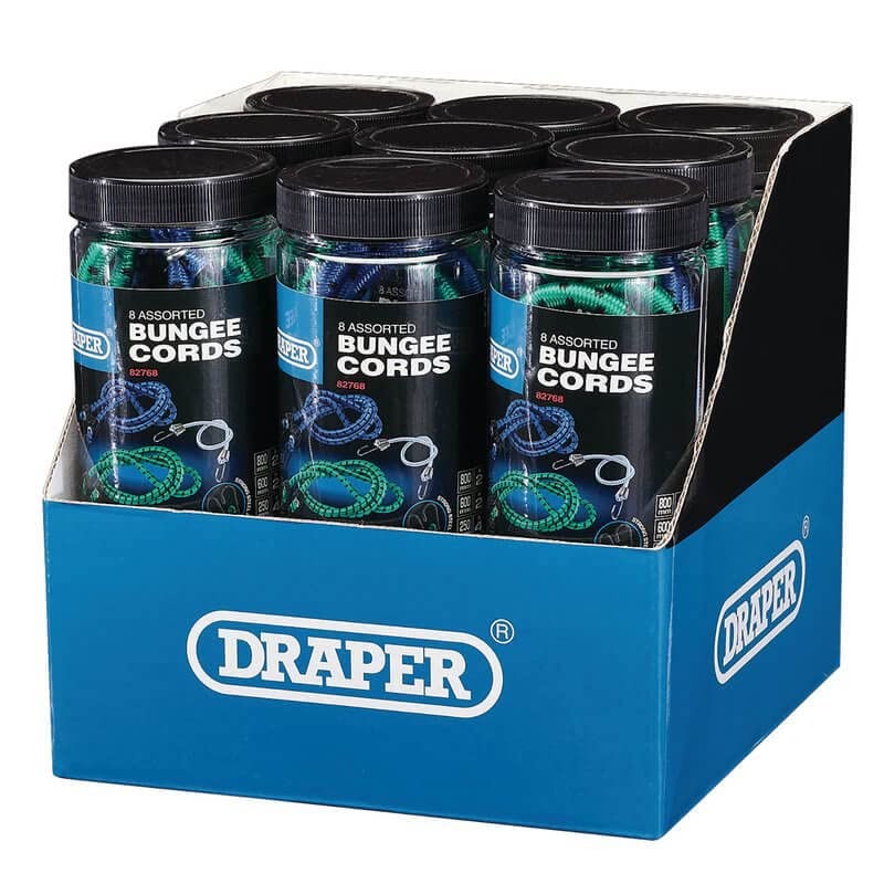 Draper 82768 8 Pieces Assorted Elastic Straps (Bungees)