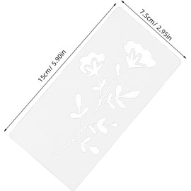 18 Plantillas para Pintura Decorativa Floral Reutilizables 15X7.5 CM para Manualidades, Scrapbooking y Decoración de Paredes Cortes Detallados