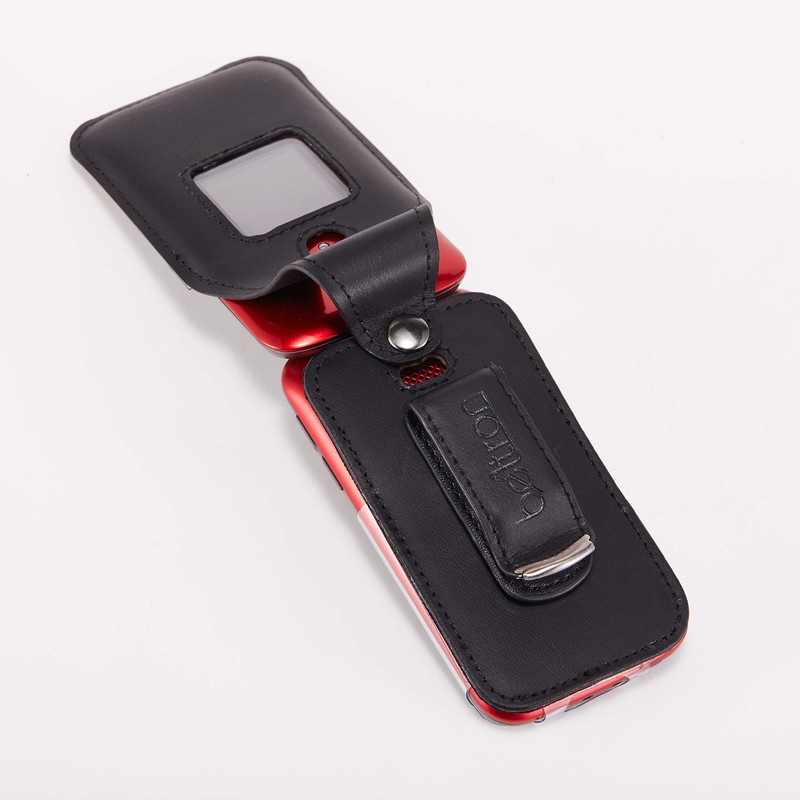 Fitted Leather Case for GreatCall Lively Flip (Model: 4053S), Jitterbug