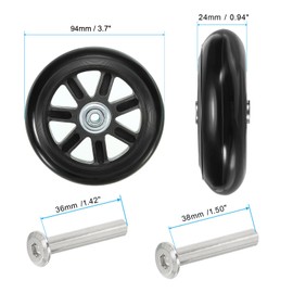 PATIKIL Replacement Luggage Suitcase Wheels Repair Kit 94 mm x 24 mm Abrasion-Resistant and Swivel Castor