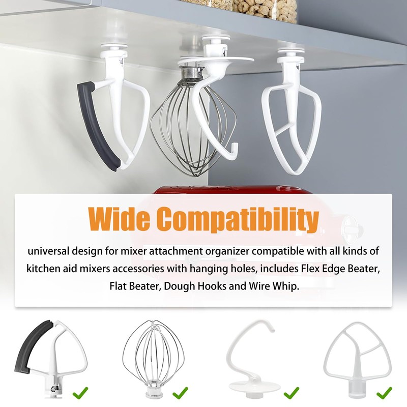 Mixer Attachment Holders for Kitchenaid Stand Mixer（5 Pack）