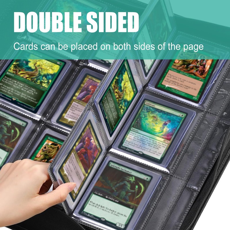 Toploader Binder, Holds 288 Toploaders, 9-Pocket Ringless Double-Sided Pockets, Waterproof