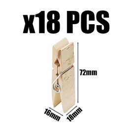 18 Wooden Clips, Home Accessories, Multi-Function Clips, Food Bag Sealing Clips, Photo Fixing Clips.