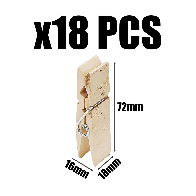18 Wooden Clips, Home Accessories, Multi-Function Clips, Food Bag Sealing