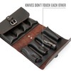 Leather Folding Knife Display Case Organizer – Holds 8 Pocket